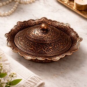 Vintage Copper Lidded Dish